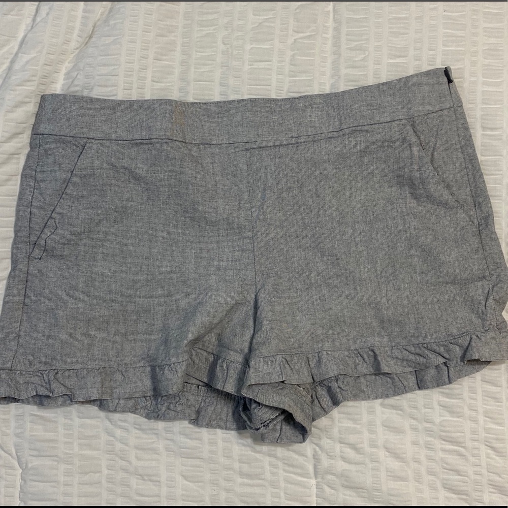 EUC LOFT Chambray Ruffle Shorts